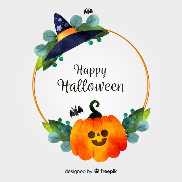 Free vector golden halloween frame concept