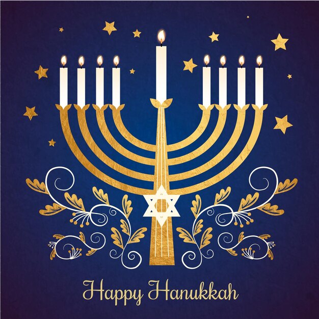 Golden hanukkah concept