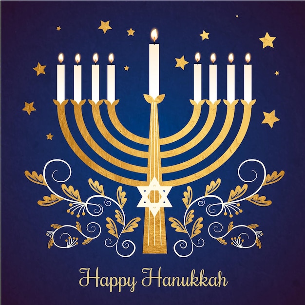 Golden hanukkah concept