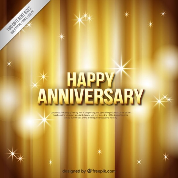 Vettore gratuito dorato felice anniversario background