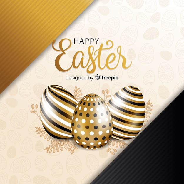 Golden happy easter day background