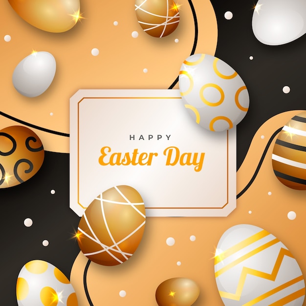 Golden happy easter day event