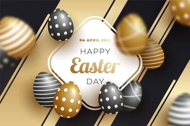 Golden happy easter day wallpaper