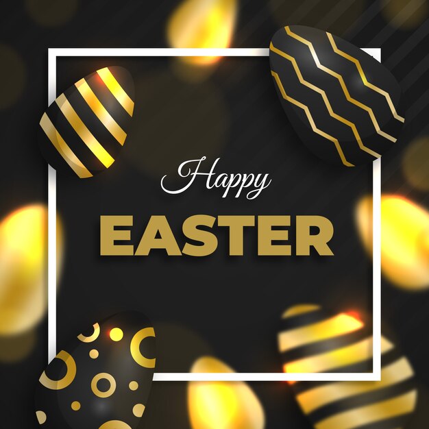 Golden happy easter day wallpaper