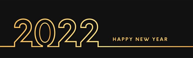 Golden Happy New Year 2022 Banner Background
