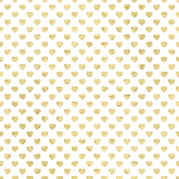 Golden hearts pattern background