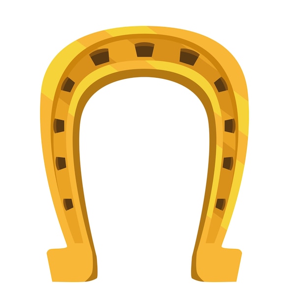 Free vector golden horseshoe luck isolated icon