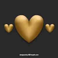 Free vector golden isolated heart background