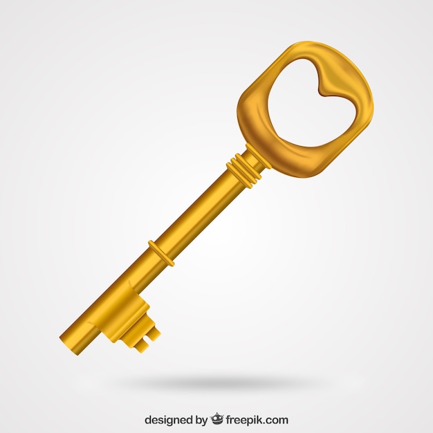 Free vector golden key