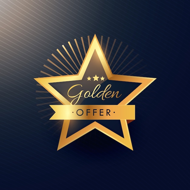 Free vector golden label, star