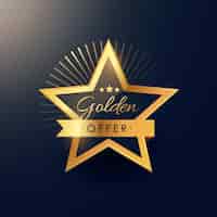 Free vector golden label, star