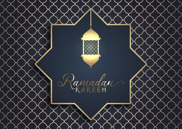 golden lantern ramadan background