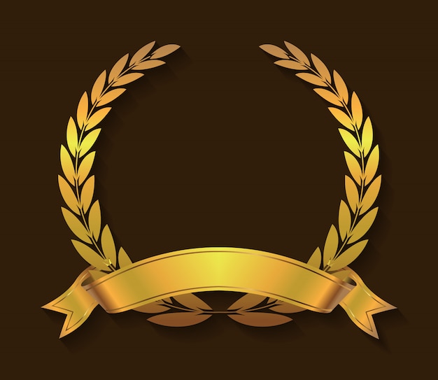 Premium Vector Golden Laurel Wreath