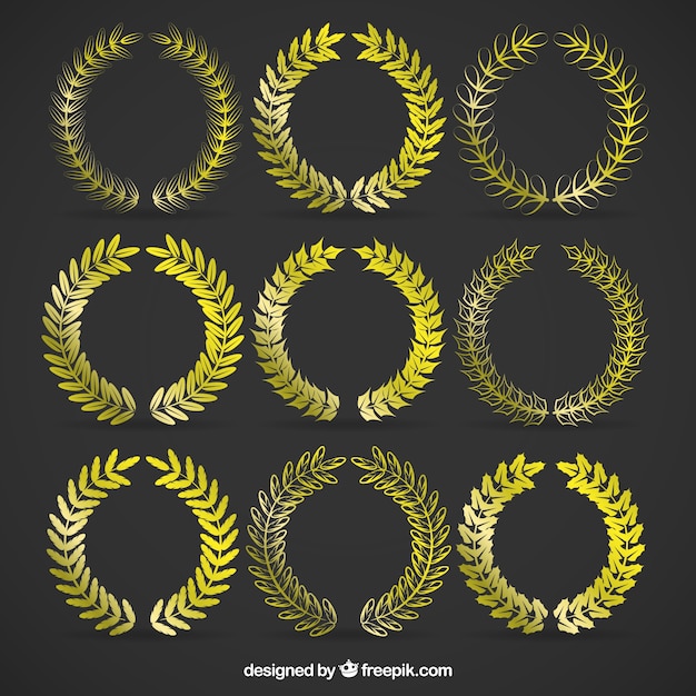 Free vector golden laurel wreaths