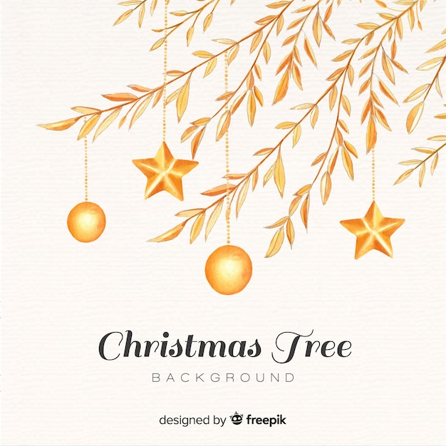 Free vector golden leaves christmas background