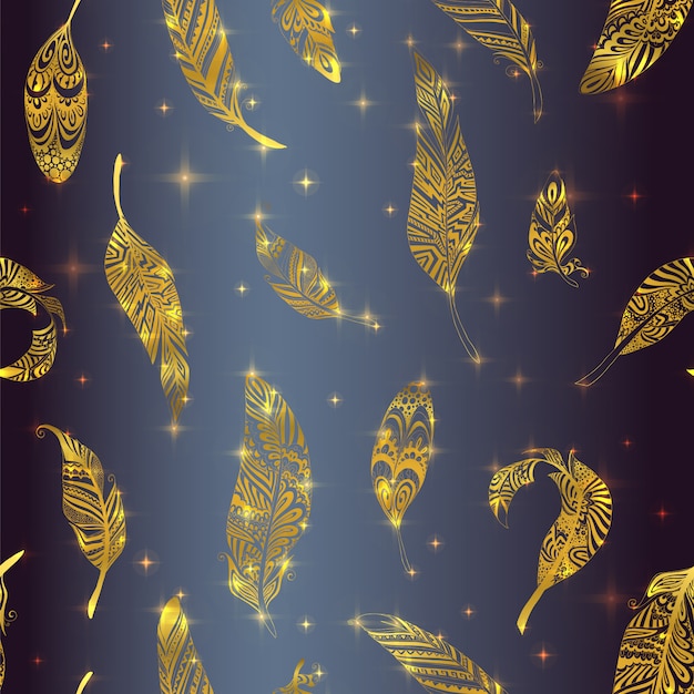 Golden leaves pattern background