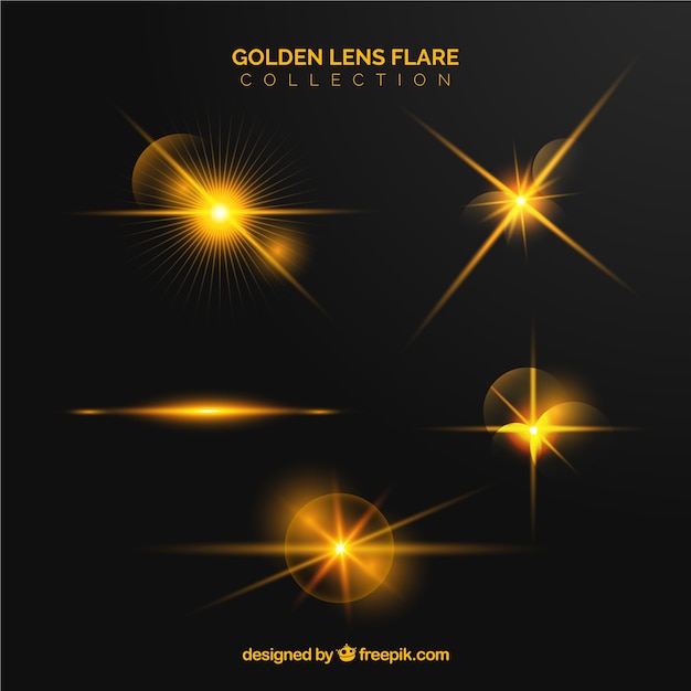 Golden lens flare collection