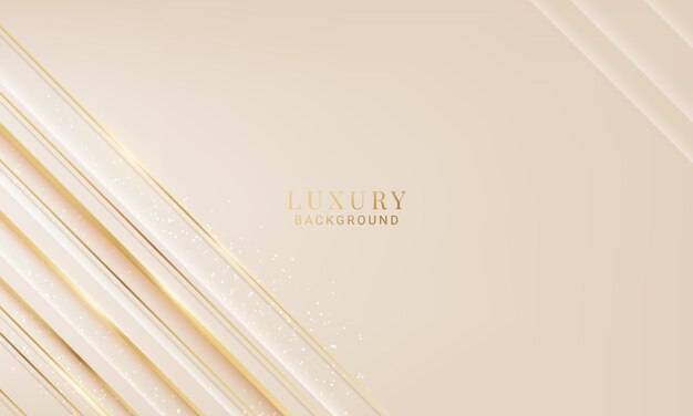 Golden lines luxury on cream color background