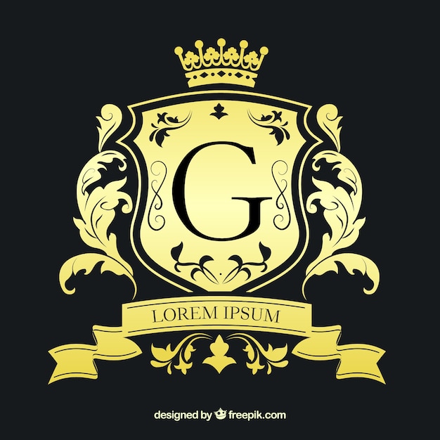 Golden logo in vintage and luxury style