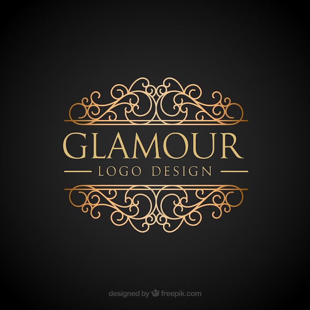 Золотой логотип в винтажном и роскошном стиле