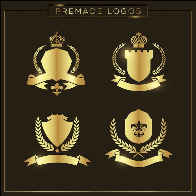 Free vector golden logos collection