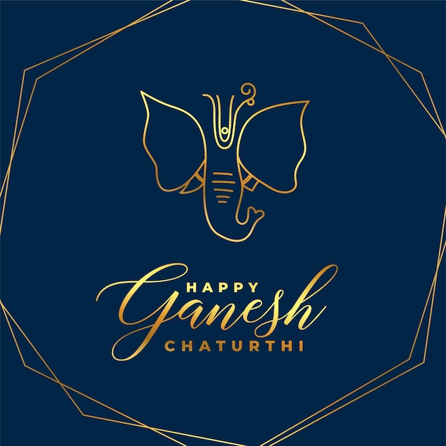 Vettore gratuito design golden lord ganesha per il festival indù ganesh chaturthi