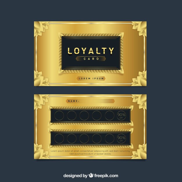 Golden loyalty card template 