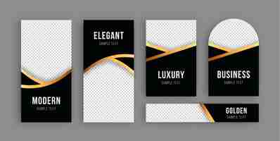 Free vector golden luxury banner collection