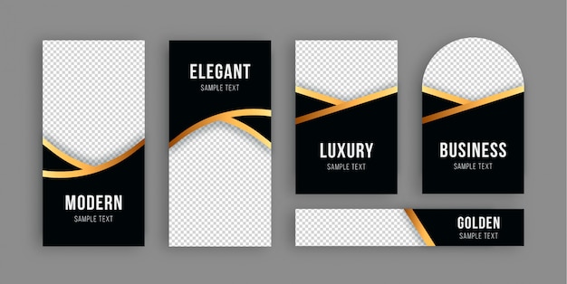 Golden luxury banner collection  