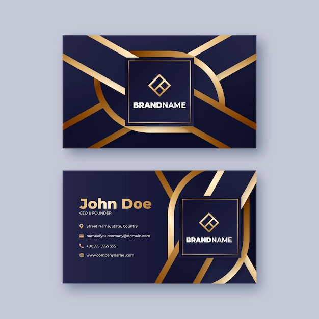 Golden luxury business cards template