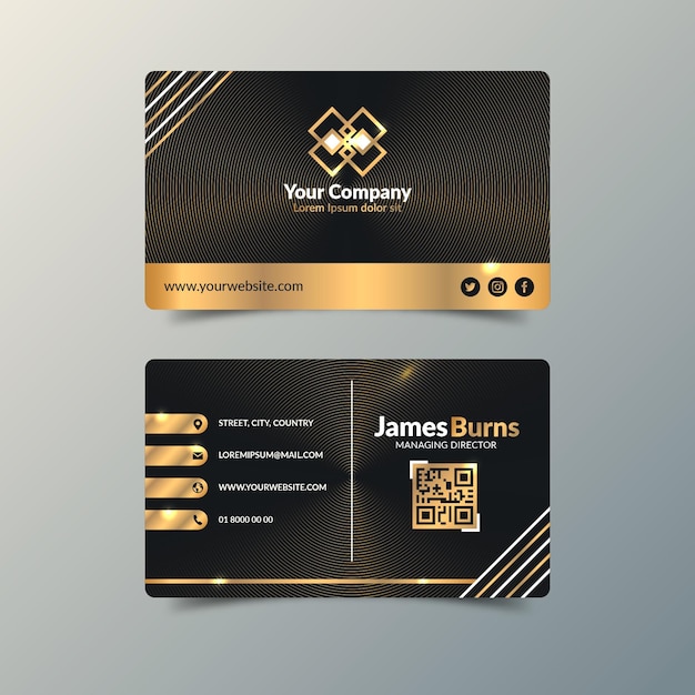 Golden luxury business cards template