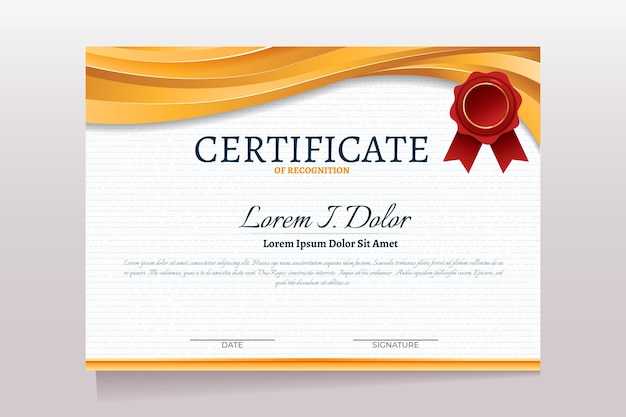 Free vector golden luxury certificate template