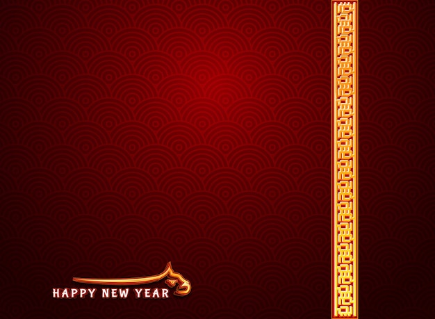 Golden luxury chinese background with happy new year text and pattern shape