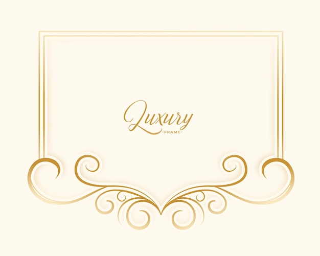 Free vector golden luxury floral frame template design