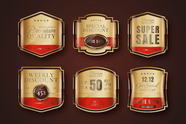 Golden luxury sale labels