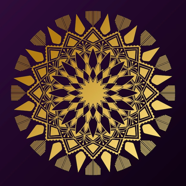 Golden mandala badge