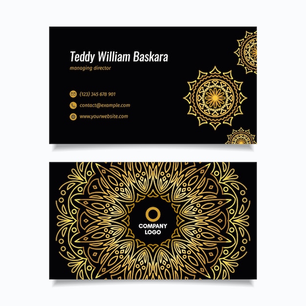 Golden mandala business card