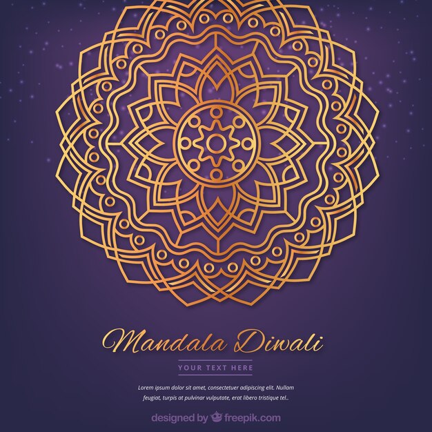 Golden mandala diwali