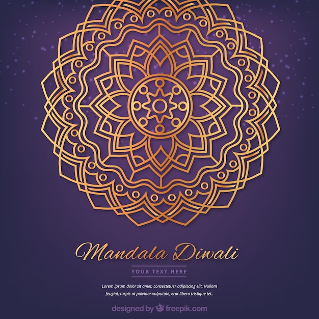 Golden mandala diwali