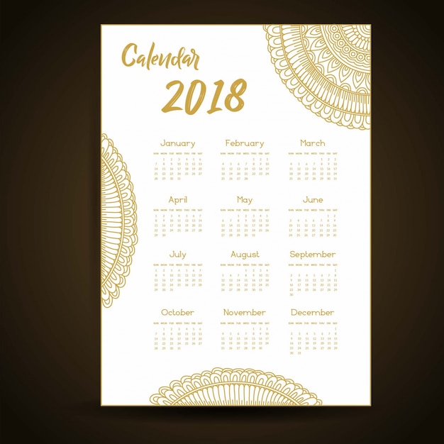 Золотой календарь мандалы Мандала 2018