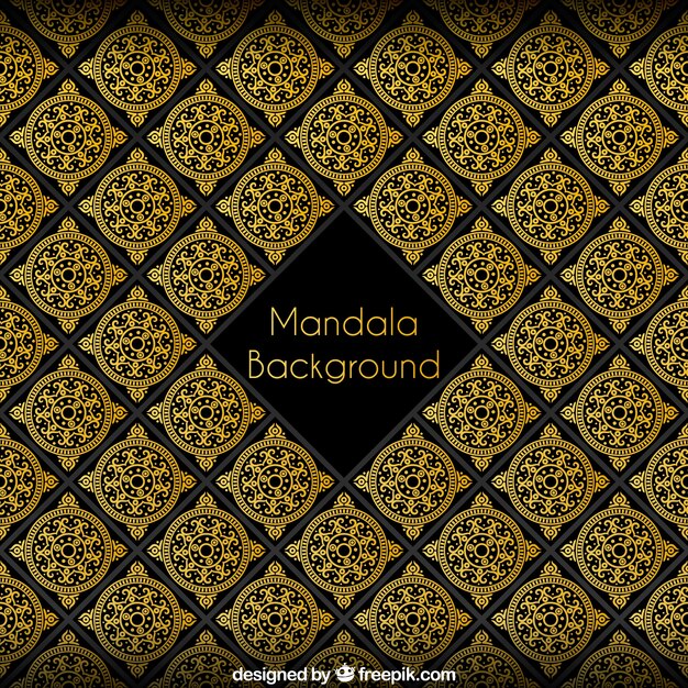 Golden mandalas background