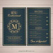 Expensive Restaurant Menu