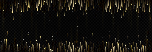 Free vector golden meteor fall and rain vector background