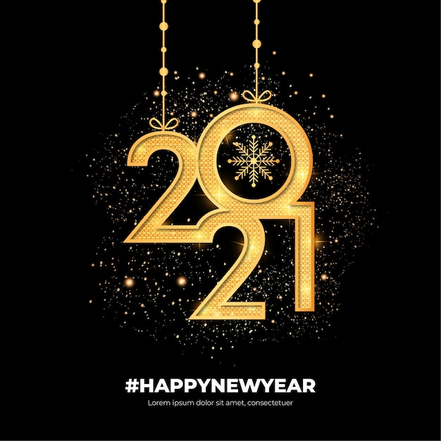 Golden modern happy new year background