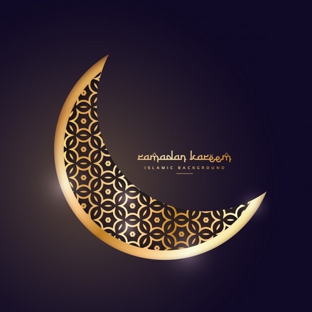 Free vector golden moon in dark background