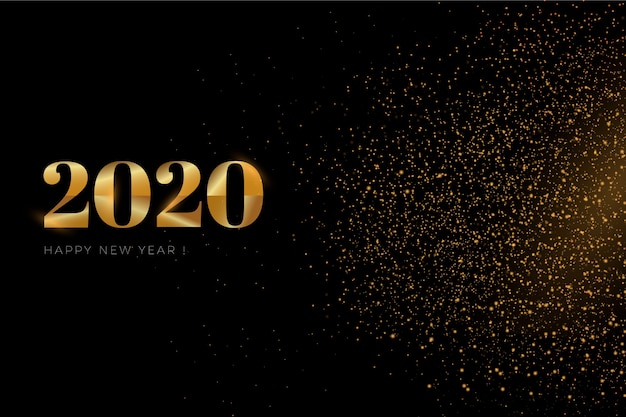 Golden new year 2020 background