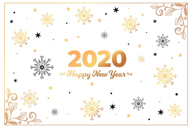 Free vector golden new year 2020 background