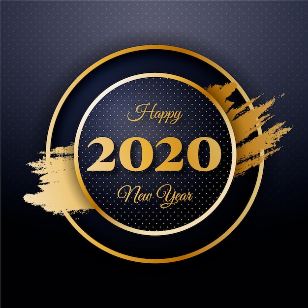 Vettore gratuito sfondo dorato del nuovo anno 2020