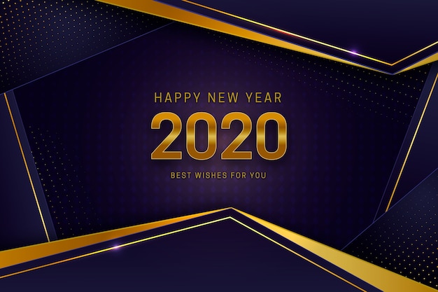 Free vector golden new year 2020 background