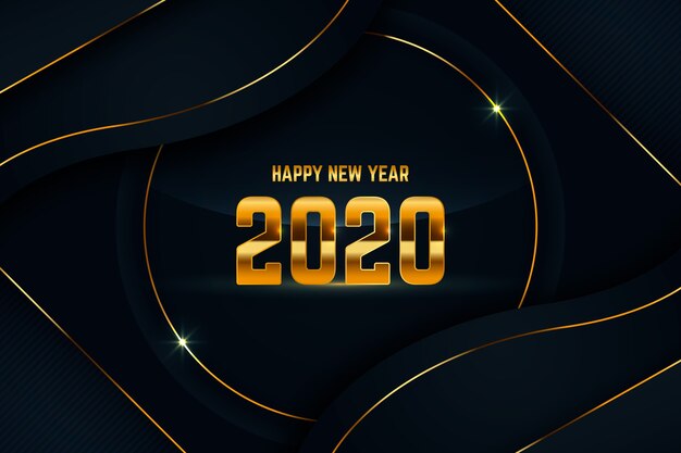 Golden new year 2020 background